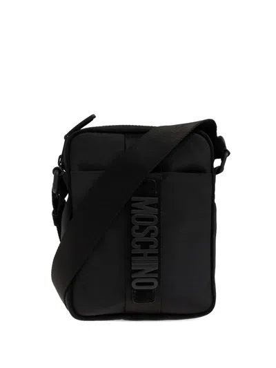 Moschino Logo-detail Messenger Bag In Black