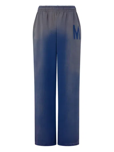 Moschino Logo-detail Ombre-effect Track Pants In Blue