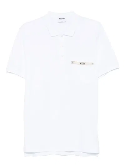 Moschino Logo-detail Polo Shirt In White