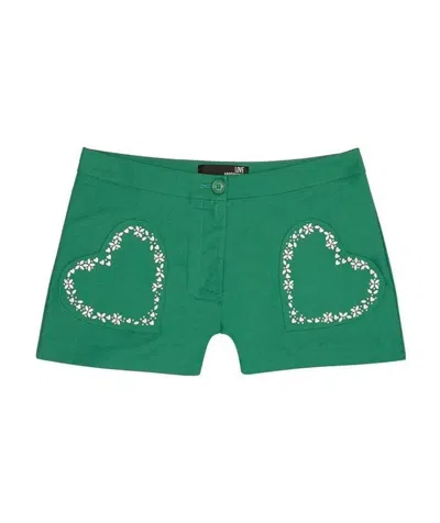 Moschino Logo Detail Shorts In Green