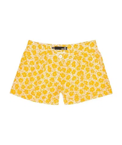 Moschino Logo Detail Shorts In Nude