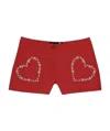 Moschino Logo Detail Shorts In Red