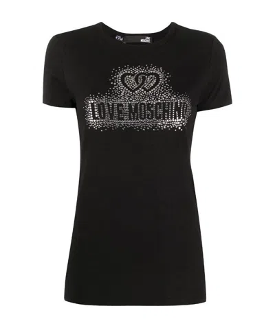 Moschino Logo Detail T-shirt In Black