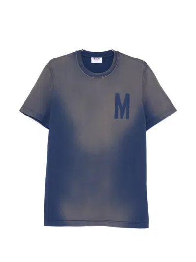 Moschino Organic Cotton Jersey T-shirt In Blue