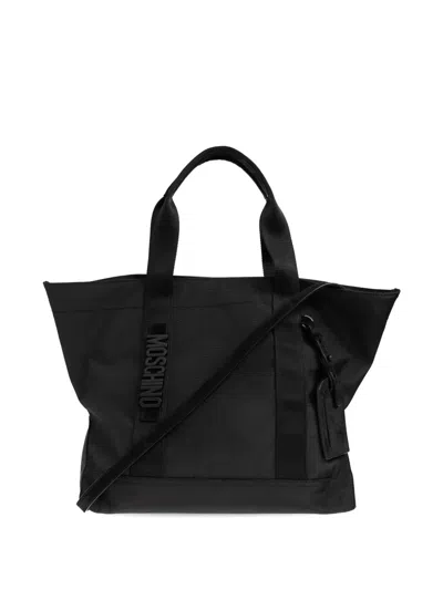 Moschino Logo-detail Tote Bag In Black