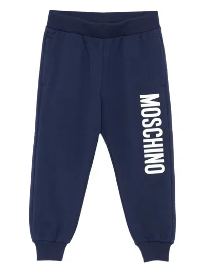 Moschino Kids' Logo-detail Track Pants In Blue