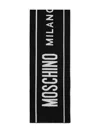Moschino Logo-detail Wool Scarf In Black