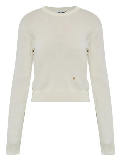 Moschino Logo-detail Wool Sweater In Neutral