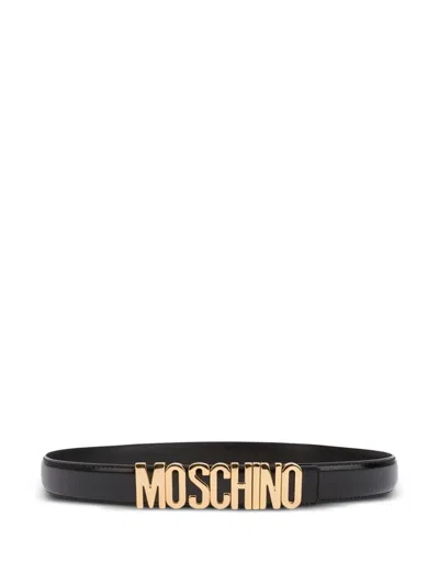 Moschino Logo-detailed Belt In Black