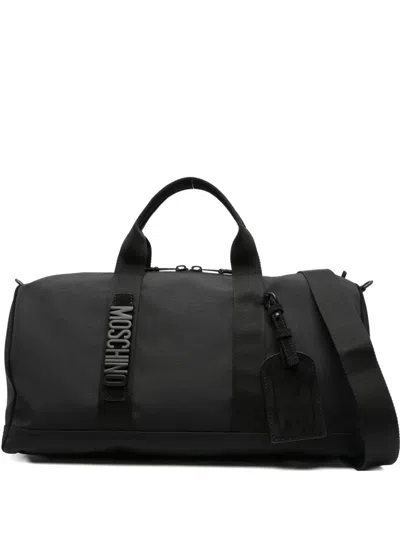 Moschino Logo-detailed Holdall In Black