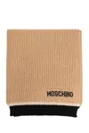 MOSCHINO MOSCHINO LOGO DETAILED RIBBED SCARF