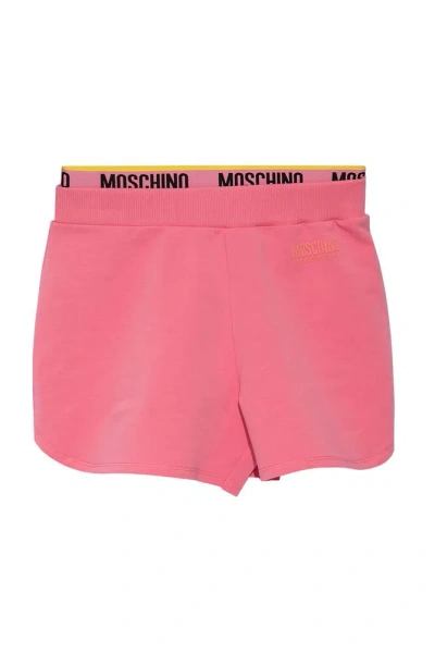 Moschino Logo Detailed Shorts In Pink