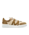 Moschino Suede And Mesh Low-top Sneakers In Brown