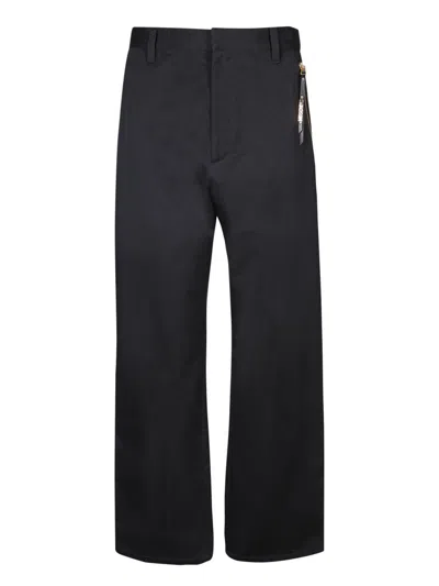 Moschino Logo Detailed Wide Leg Jeans In Black