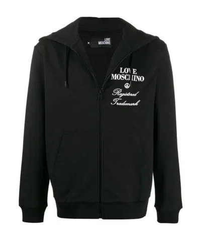 Moschino Logo Details Casual Jacket In Black
