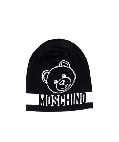 Moschino Logo Details Cover Hat In Black