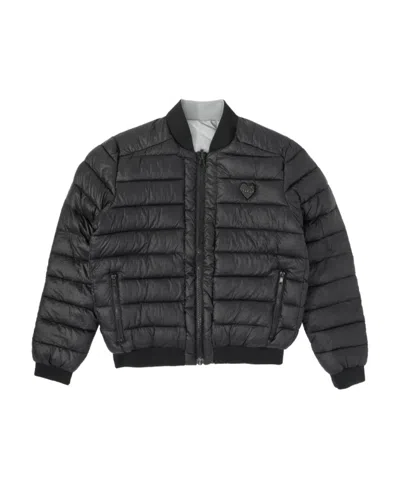Moschino Logo Details Down Jacket In Black