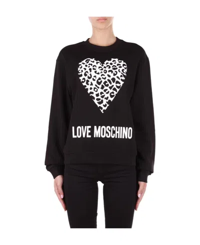 Moschino Logo Details Hoodie In Black