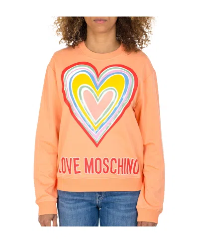 Moschino Logo Details Hoodie In Pink