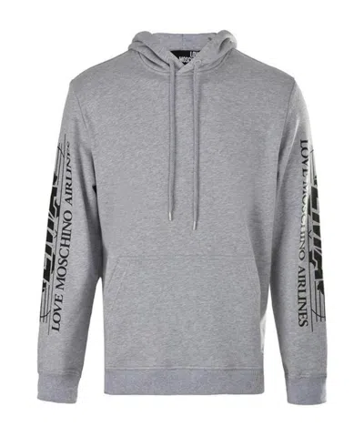 Moschino Logo Details Long-sleeved Sweater In Gray