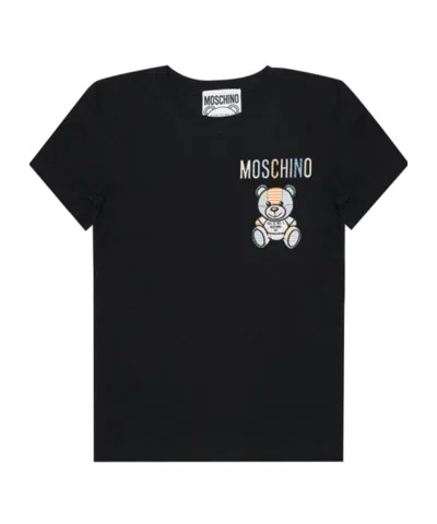 Moschino Logo Details Short-sleeved T-shirt In Black