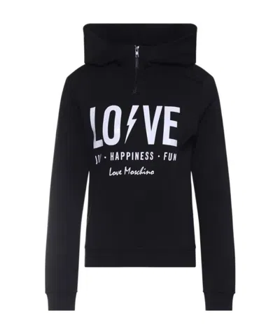 Moschino Logo Details Sweater In Black