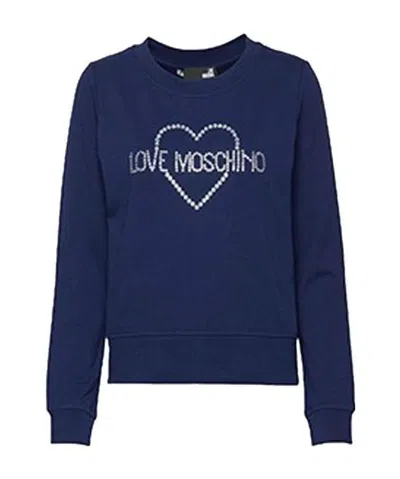 Moschino Logo Details Sweater In Blue