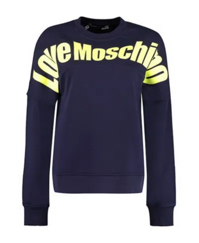 Moschino Logo Details Sweater In Blue