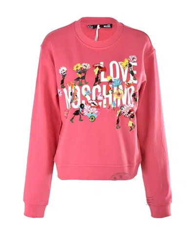 Moschino Logo Details Sweater In Pink