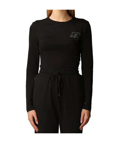Moschino Logo Details T-shirt In Black