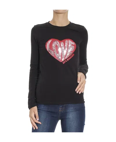 Moschino Logo Details T-shirt In Black
