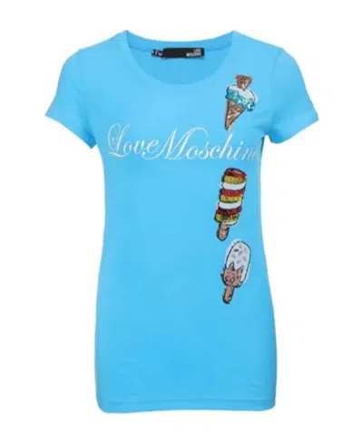 Moschino Logo Details T-shirt In Blue