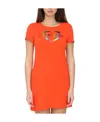 Moschino Logo Details T-shirt Dress In Orange
