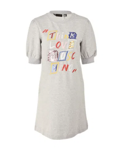 Moschino Logo Details T-shirt Dress In White