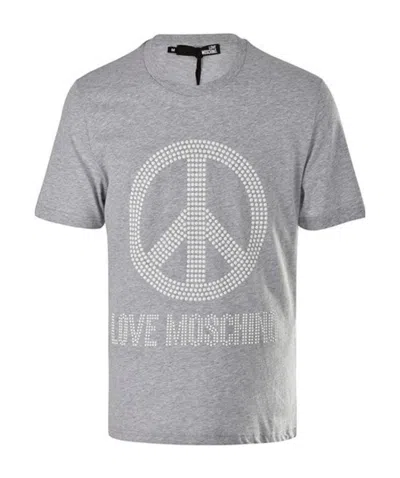 Moschino Logo Details T-shirt In Gray