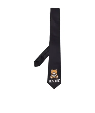 Moschino Logo Details Tie In Black