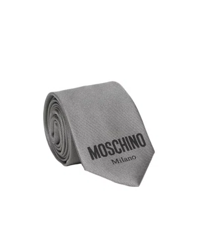 Moschino Logo Details Tie In Gray