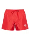 Moschino Logo Drawstring Beachwear In Red