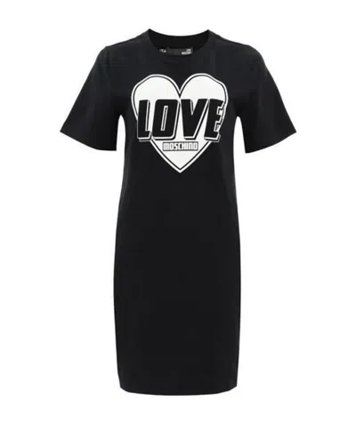 Moschino Logo Dress In Black