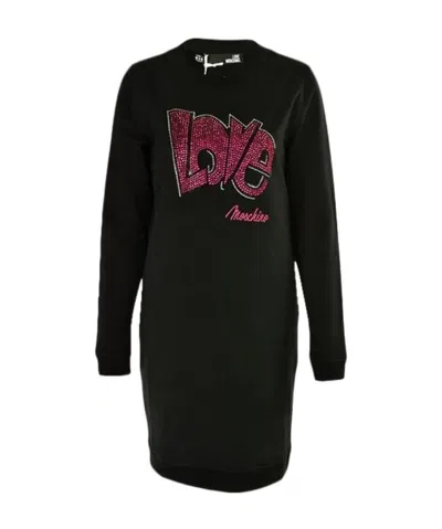 Moschino Logo Dress In Black