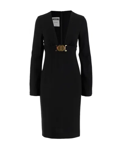 Moschino Logo Dress In Black