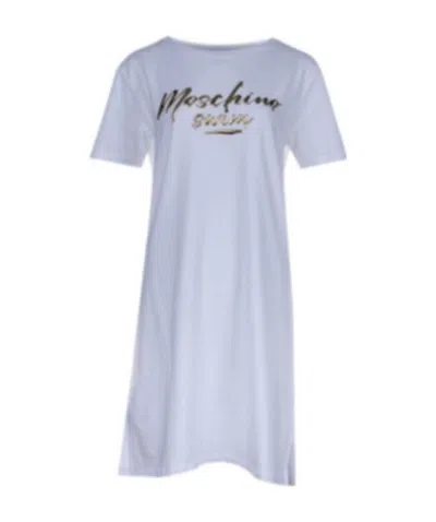 Moschino Logo Dress In Blue