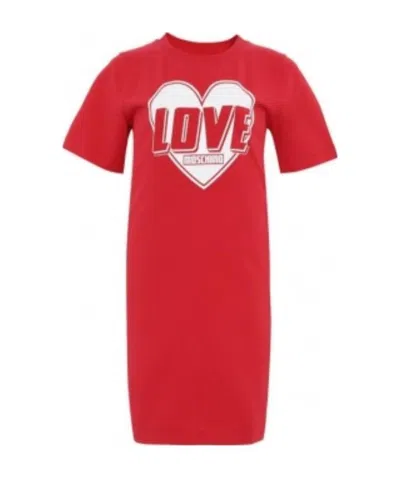 Moschino Logo Dress In Red