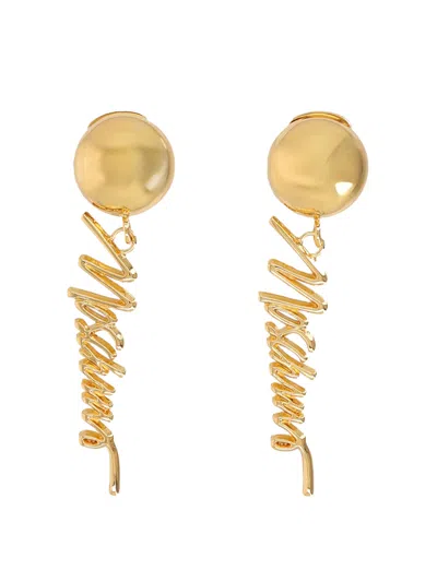 Moschino Chic Mini Statement Earrings In Metallic