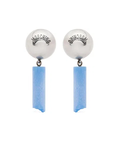 Moschino Logo Earrings In Multi