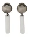 Moschino Brand Logo Drop Earrings In Multicolour
