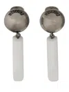 Moschino Brand Logo Drop Earrings In Multicolour