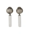 Moschino Logo Earrings In White