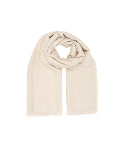 Moschino Logo Edge-edged Scarf In Nude
