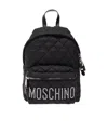 Moschino Logo Embellished Backpack In Black
